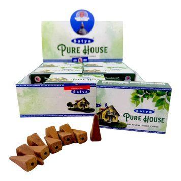 Обратные конусные благовония Satya Pure House Backflow Dhoop Cone (Чистый Дом), 10 шт ЗП-36283 фото