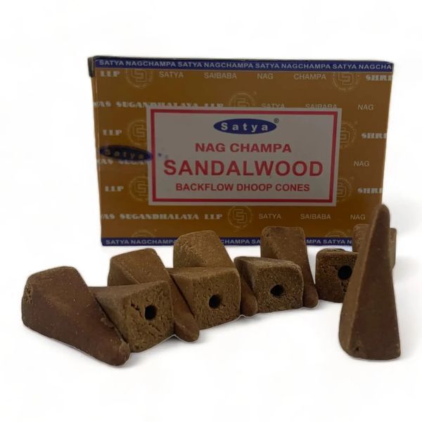Sandalwood Backflow Cones (Сандал)(Satya) 10 конусов в упаковке ЗП-35033 фото